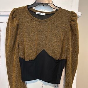 Love J Golden and Black Women's Blouse